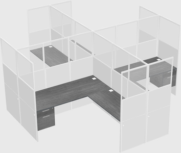 Shared l-shaped cubicles