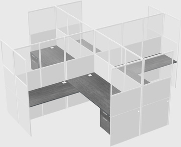 Shared l-shaped cubicles