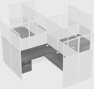 Shared l-shaped cubicles