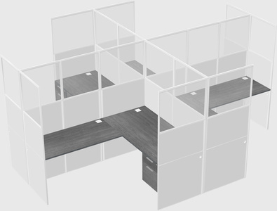 Shared l-shaped cubicles