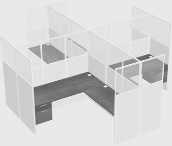 Shared l-shaped cubicles
