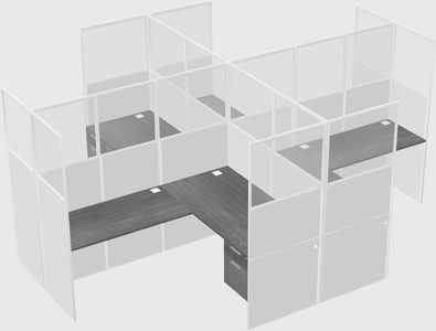Shared l-shaped cubicles