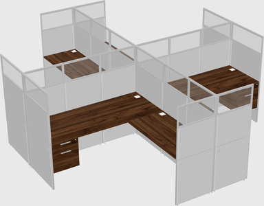 Shared l-shaped cubicles