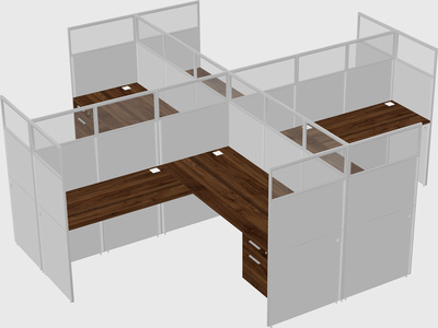 Shared l-shaped cubicles