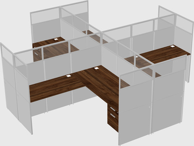Shared l-shaped cubicles