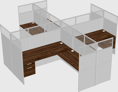 Shared l-shaped cubicles