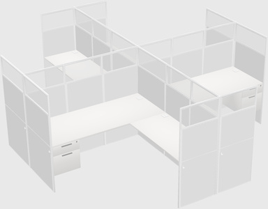 Shared l-shaped cubicles