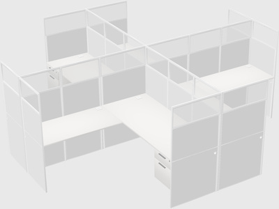 Shared l-shaped cubicles