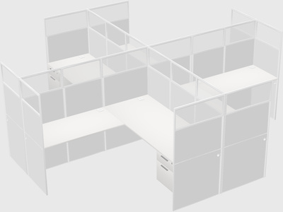 Shared l-shaped cubicles