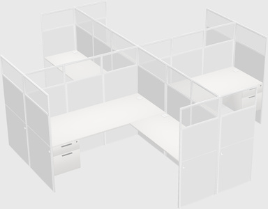 Shared l-shaped cubicles