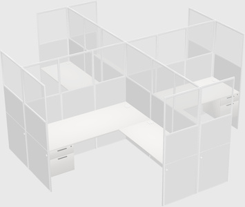 Shared l-shaped cubicles