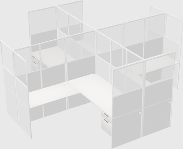 Shared l-shaped cubicles