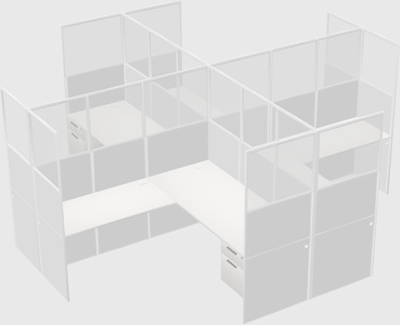 Shared l-shaped cubicles