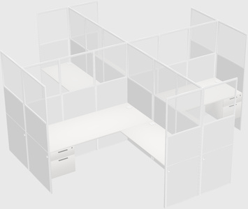 Shared l-shaped cubicles