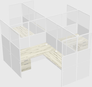Shared l-shaped cubicles