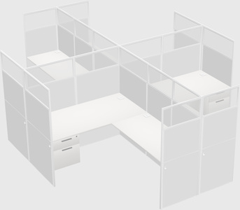 Shared l-shaped cubicles