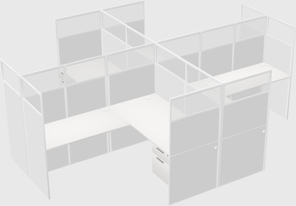 Shared l-shaped cubicles