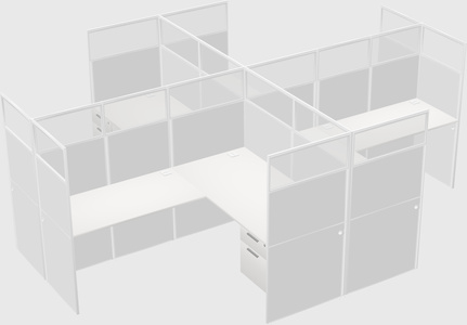 Shared l-shaped cubicles