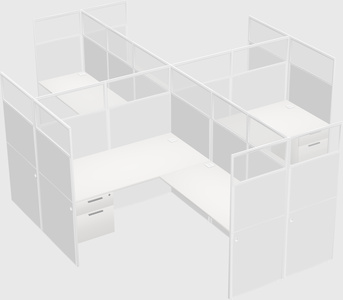 Shared l-shaped cubicles