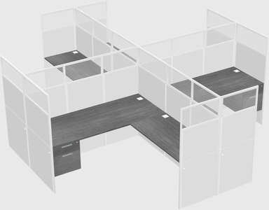 Shared l-shaped cubicles