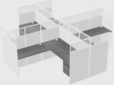 Shared l-shaped cubicles