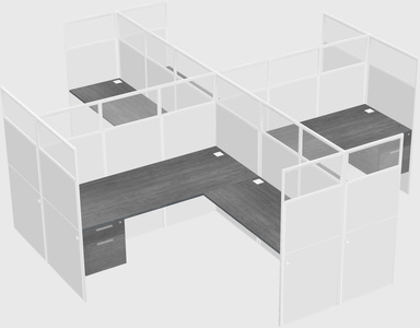 Shared l-shaped cubicles