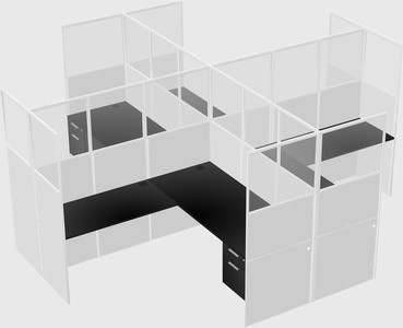 Shared l-shaped cubicles