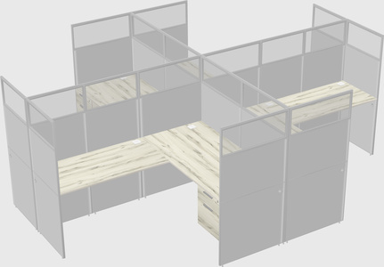 Shared l-shaped cubicles