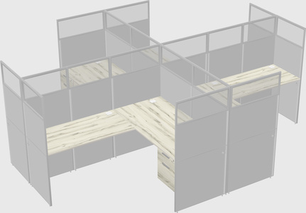 Shared l-shaped cubicles