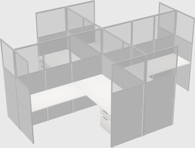 Shared l-shaped cubicles