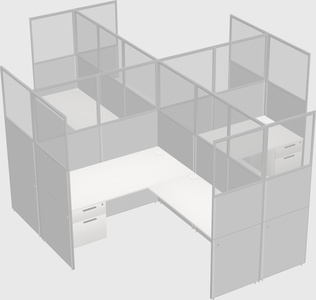 Shared l-shaped cubicles