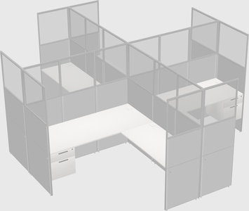 Shared l-shaped cubicles