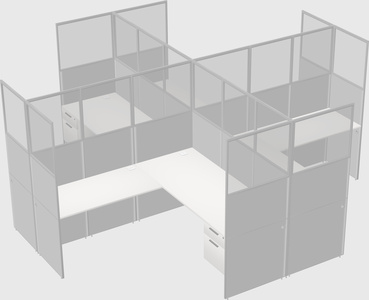 Shared l-shaped cubicles