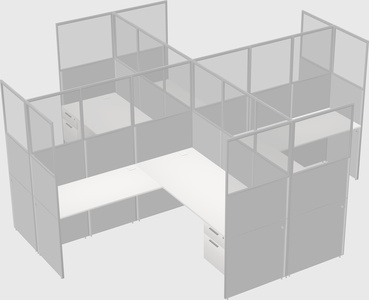 Shared l-shaped cubicles