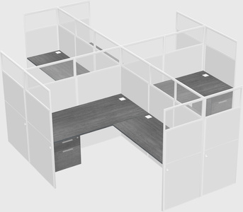 Shared l-shaped cubicles