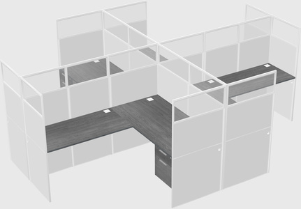Shared l-shaped cubicles