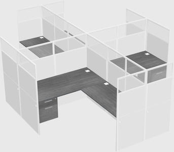 Shared l-shaped cubicles
