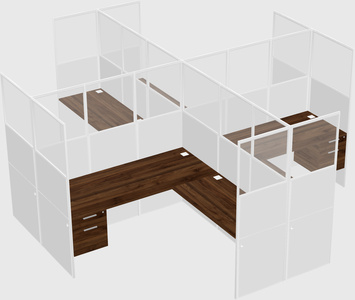 Shared l-shaped cubicles
