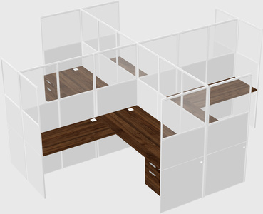 Shared l-shaped cubicles
