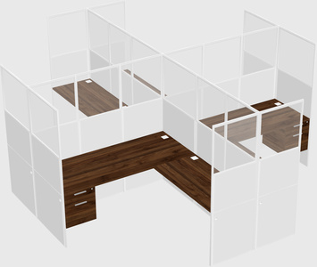 Shared l-shaped cubicles