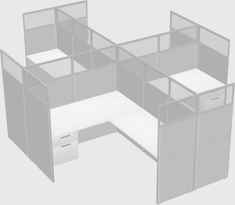 Shared l-shaped cubicles