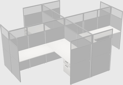 Shared l-shaped cubicles