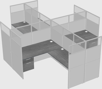 Shared l-shaped cubicles