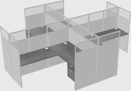 Shared l-shaped cubicles
