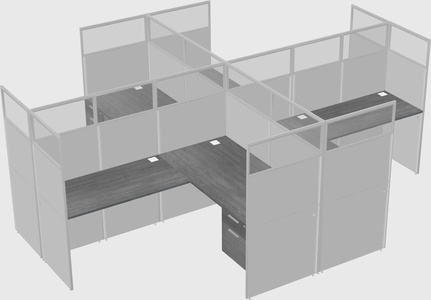 Shared l-shaped cubicles