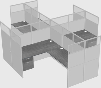 Shared l-shaped cubicles