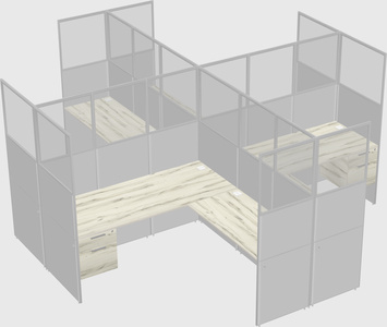 Shared l-shaped cubicles