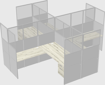 Shared l-shaped cubicles