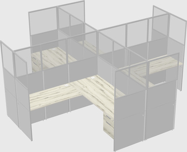 Shared l-shaped cubicles
