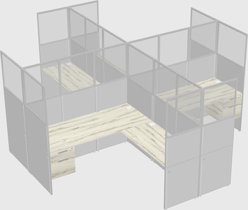 Shared l-shaped cubicles